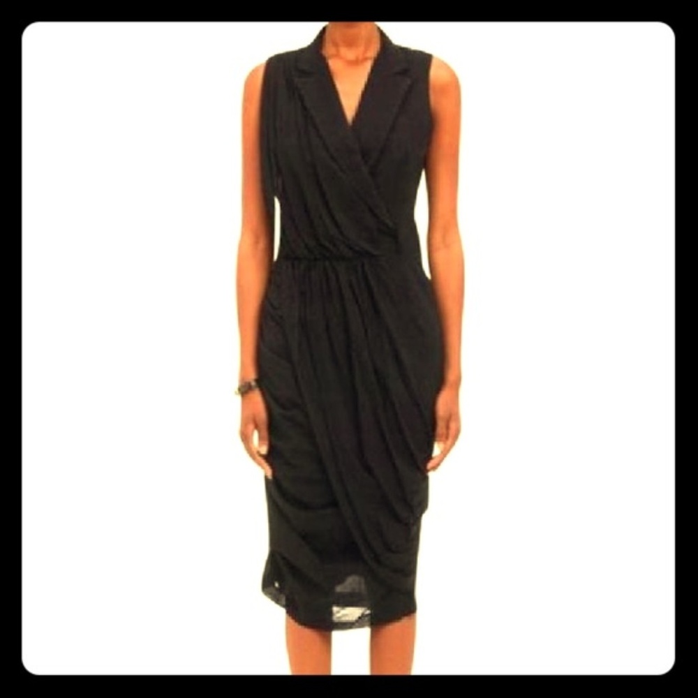 Band of Outsiders Black Wool Tuxedo Dress